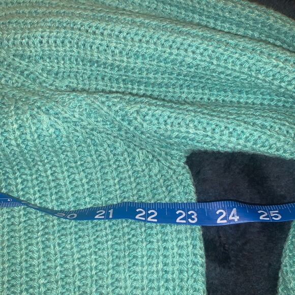 NWOT TIFFANY BLUE SWEATER WITH RUCHING - ADJUSTABLE LENGTH S OVERSIZED - Picture 5 of 10